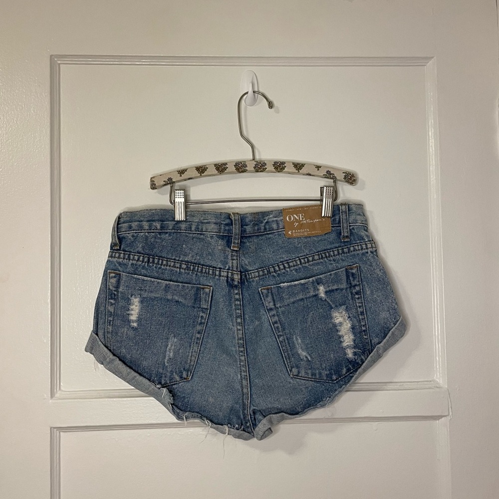 One Teaspoon Bandit Low Waisted Denim Shorts - Picture 2 of 6